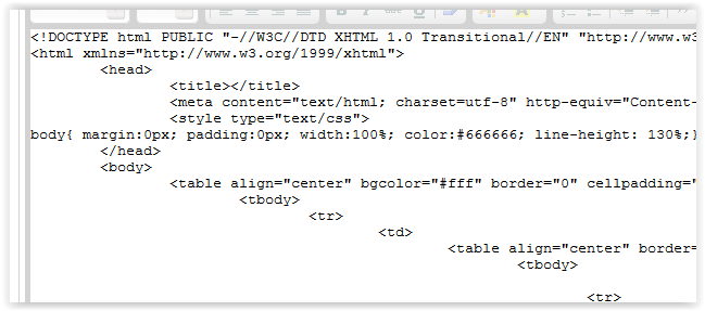 Código fuente HTML mailrelay