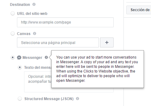 Facebook ads messenger